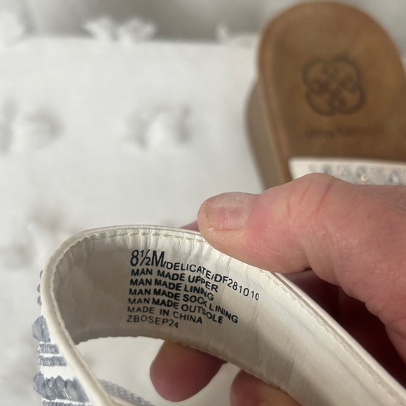 Daisy Fuentes White Rhinestone Strappy Sandals - Picture 3 of 4